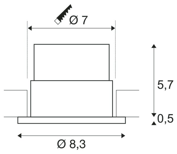 BIG WHITE SLV PATTA-F, vestavné svítidlo, LED, 3000K, kulaté, bílé, 38°, vč. ovladače 114441