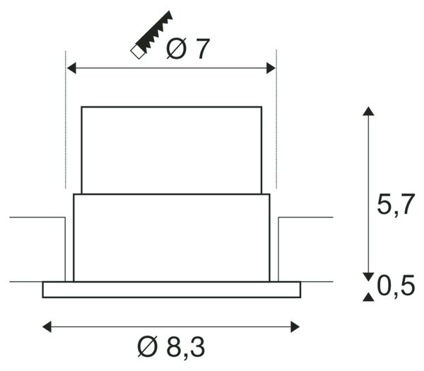 BIG WHITE SLV PATTA-F, vestavné svítidlo, LED, 3000K, kulaté, černé, 38°, vč. ovladače 114440