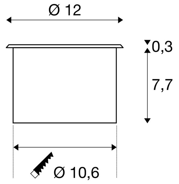 LA 1006106 DASAR FLAT 120 EL zápustné zemní svítidlo z nerezové oceli 7 W 3000 K - BIG WHITE (SLV)