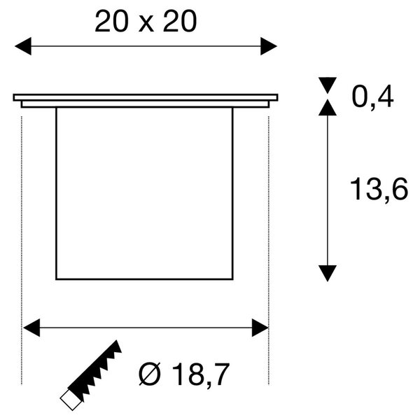LA 1006105 ROCCI 200 EL hranaté zápustné zemní svítidlo nerezová ocel 16 W 3000 K 120° - BIG WHITE (SLV)