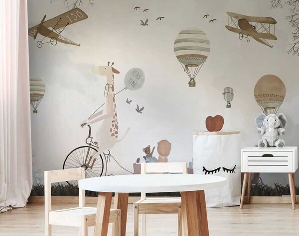 Fototapety Přehlídka letecké techniky ve stylu akvarelu, Fototapety dětské, u08348 : uwalls.cz