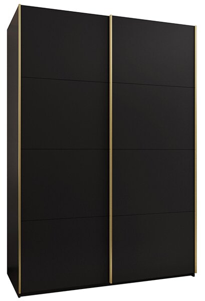Šatní skříň LUX 1 s posuvnými dveřmi, 170×245,5×64 Černá / zlaté