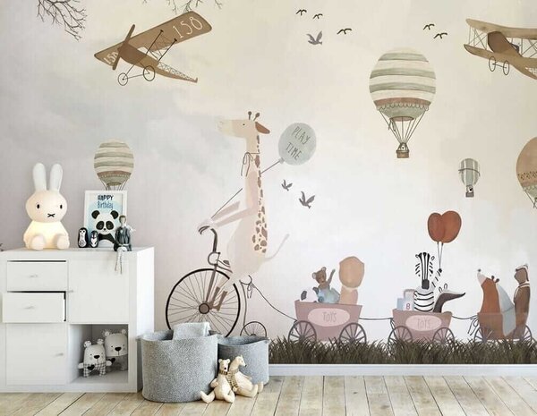 Fototapety Přehlídka letecké techniky ve stylu akvarelu, Fototapety dětské, u08348 : uwalls.cz