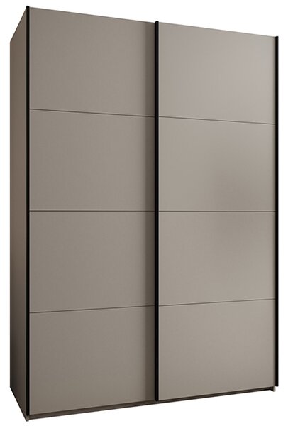 Šatní skříň LUX 1 s posuvnými dveřmi, 170×245,5×64 Kašmír / černé