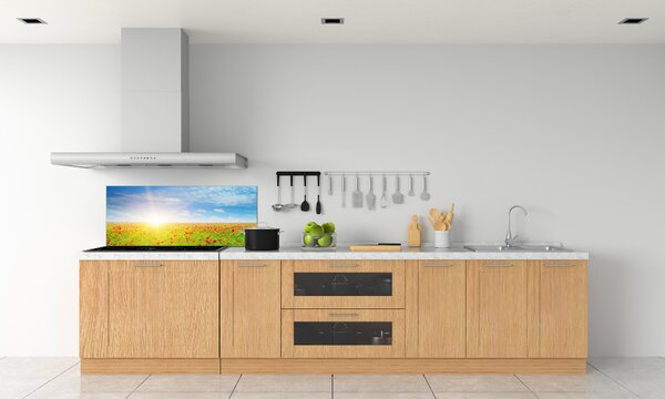Dekorační panel sklo Pole máků pksh-107946485