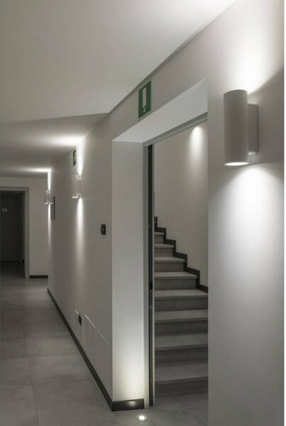 BIG WHITE SLV PLASTRA, nástěnné svítidlo, QPAR51, kulaté, trubice, bílá sádra, max. 70 W 148060