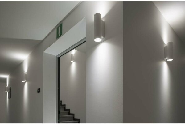 BIG WHITE SLV PLASTRA, nástěnné svítidlo, QPAR51, kulaté, trubice, bílá sádra, max. 70 W 148060