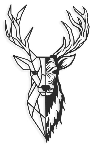 Wallexpert Dekorativní kovový nástěnný doplněk Red Deer 2, Černá