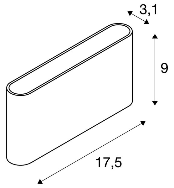 LA 1007143 OVAL 14 WL nástěnné přisazené svítidlo 2700/3000 K, 6 W, bílá - BIG WHITE (SLV)