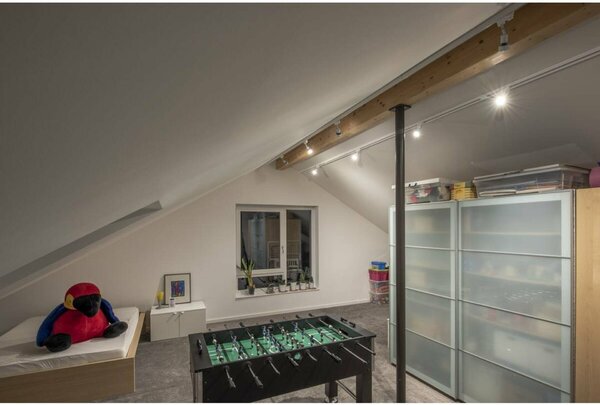 BIG WHITE SLV PURI, bodové svítidlo pro vysokonapěťovou 3fázovou proudovou sběrnici, QPAR51, bílé, max. 50 W, vč. 3fázového adaptéru