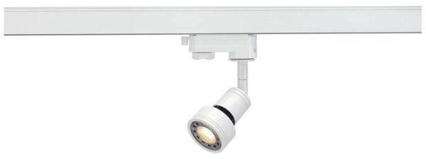 BIG WHITE SLV PURI, bodové svítidlo pro vysokonapěťovou 3fázovou proudovou sběrnici, QPAR51, bílé, max. 50 W, vč. 3fázového adaptéru