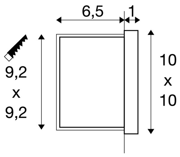 LA 1006407 CONCRETO EL nástěnné zápustné svítidlo šedé, 3,2 W, 15 lm, 3000 K - BIG WHITE (SLV)