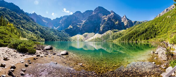 Fototapeta Jezero s horami v pozadí, Horské fototapety, Populární fototapety, u09994 - Tapeko.co.cz