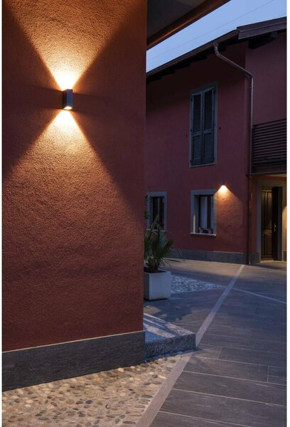 BIG WHITE SLV QUAD 2 XL, nástěnné svítidlo, LED, 3000K, IP44, hranaté, up/down, antracit, 3,2 W 232445