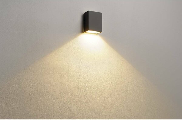 BIG WHITE SLV QUAD 1 XL, nástěnné svítidlo, LED, 3000K, IP44, hranaté, antracit, 3,2 W 232435