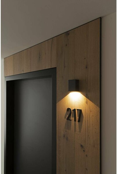 BIG WHITE SLV QUAD 1 XL, nástěnné svítidlo, LED, 3000K, IP44, hranaté, antracit, 3,2 W 232435
