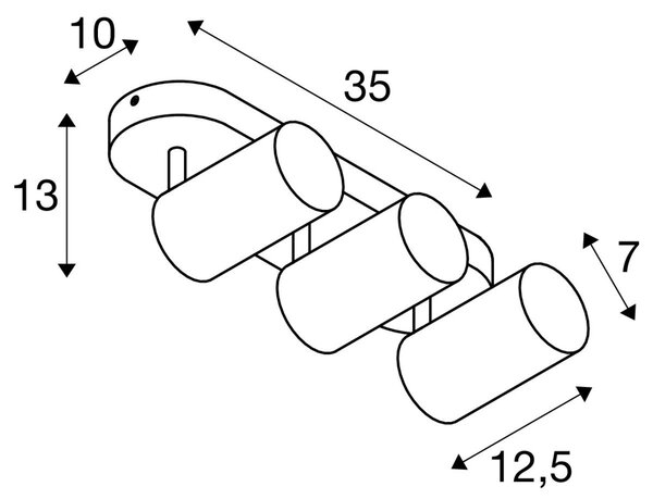 LA 1006428 ASTO TUBE stropní přisazené svítidlo, válcové, max. 3x 10 W, bílé - BIG WHITE (SLV)
