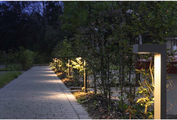 BIG WHITE SLV QUADRASYL 75, venkovní stojací lampa, úsporná žárovka GX53, IP44, hranatá, antracit, D/Š/V 19/22,5/75 cm, max. 11 W 23