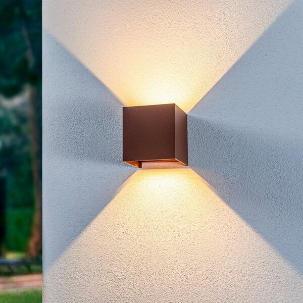 Venkovní svítidla Lindby, Nivar, Hnědá / Rezavá, Balkon, Kov, Moderní