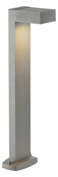 BIG WHITE SLV QUADRASYL 75, venkovní stojací lampa, úsporná žárovka GX53, IP44, hranatá, stříbrošedá, D/Š/V 19/22,5/75 cm, max. 11 W