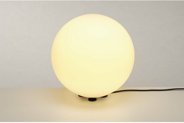 BIG WHITE SLV ROTOBALL FLOOR 40, venkovní stojací lampa, TC-(D,H,T,Q)SE, IP44, koule, bílá, pr. 40 cm, max. 24 W 227220