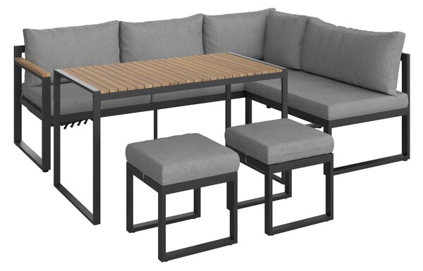 ZAHRADNÍ SEDACÍ SOUPRAVA dřevo, kov, textil Ambia Garden