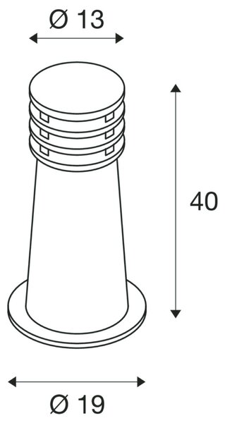 BIG WHITE SLV RUSTY 40, venkovní stojací lampa, TC-DSE, IP55, kulatá, rezavé železo, pr./V 19/40 cm, max. 11 W 229020