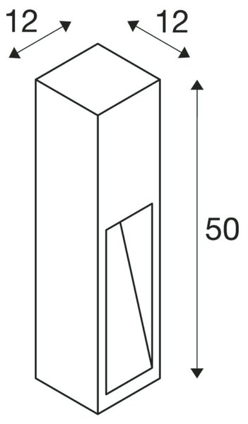 BIG WHITE SLV RUSTY SLOT 50, venkovní stojací lampa, TC-DSE, IP44, rezavé železo, D/Š/V 12/12/50 cm, max. 11 W 229410
