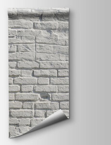 Fototapeta Bílá cihlová zeď s černými skvrnami, Designové fototapety na zeď, Populární fototapety, u12032 - Tapeko.co.cz