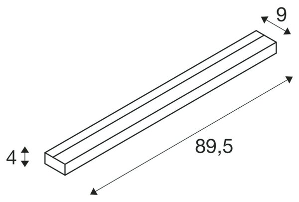 BIG WHITE SLV SEDO 21, nástěnné svítidlo, LED, 3000K, hranaté, bílé, satinované sklo, úsporná žárovka, D/Š/V 89,5/8,5/4 cm, 33 W 151