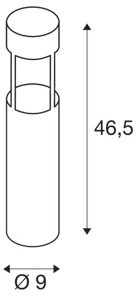 BIG WHITE SLV SLOTS 45, venkovní stojací lampa, LED, 3000K, antracit, pr./V 9/46,5 cm, 6,3 W 231815