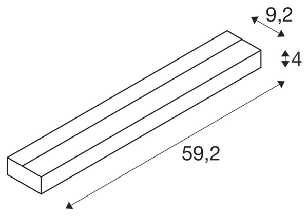 BIG WHITE SLV SEDO 14, nástěnné svítidlo, LED, 3000K, hranaté, bílé, satinované sklo, D/Š/V 59,5/8,5/4 cm, 17 W 151781
