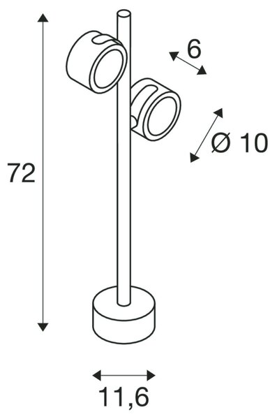 BIG WHITE SLV SITRA SL 360, venkovní stojací lampa, dvě žárovky, TCR-TSE, IP44, antracit, max. 18 W 231505