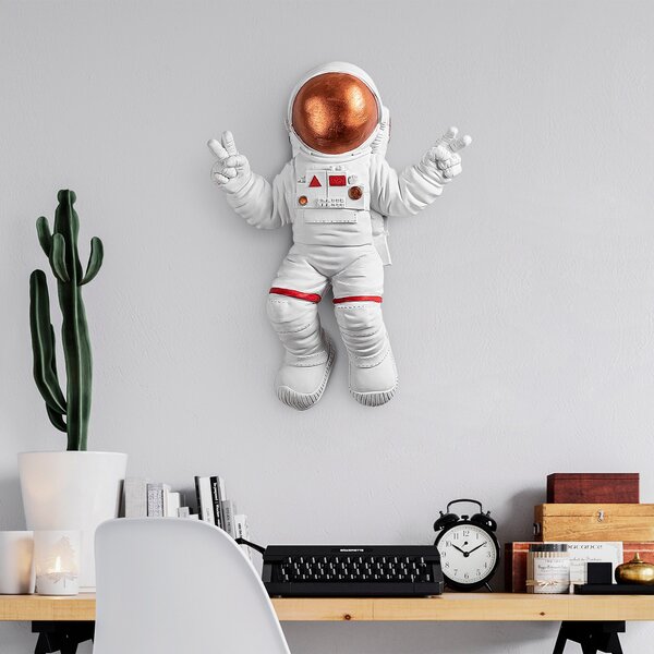 ASIR Nástěnná dekorace ASTRONAUT bílá a bronzová