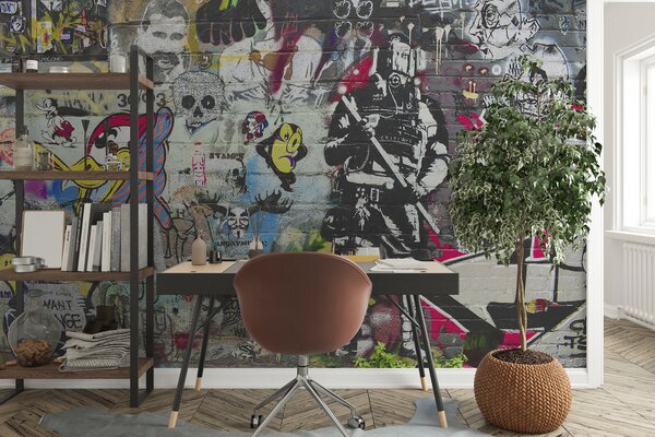 Fototapeta Zeď s graffiti, Designové fototapety na zeď, Populární fototapety, u12434 - Tapeko.co.cz