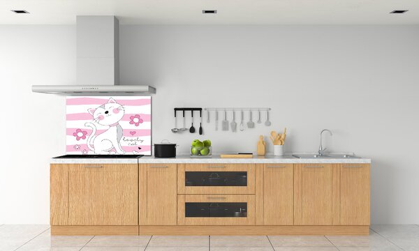 Skleněný panel do kuchynské linky Bílá kočka pksh-108886696