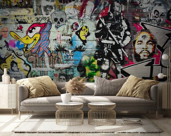 Fototapeta Zeď s graffiti, Designové fototapety na zeď, Populární fototapety, u12434 - Tapeko.co.cz