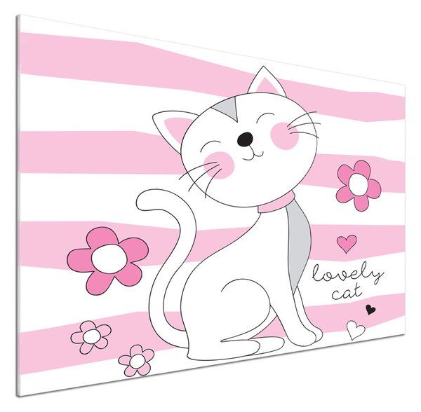 Skleněný panel do kuchynské linky Bílá kočka pksh-108886696