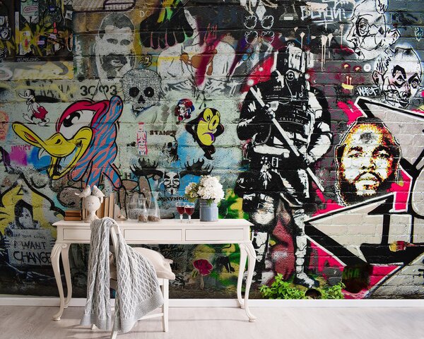 Fototapeta Zeď s graffiti, Designové fototapety na zeď, Populární fototapety, u12434 - Tapeko.co.cz