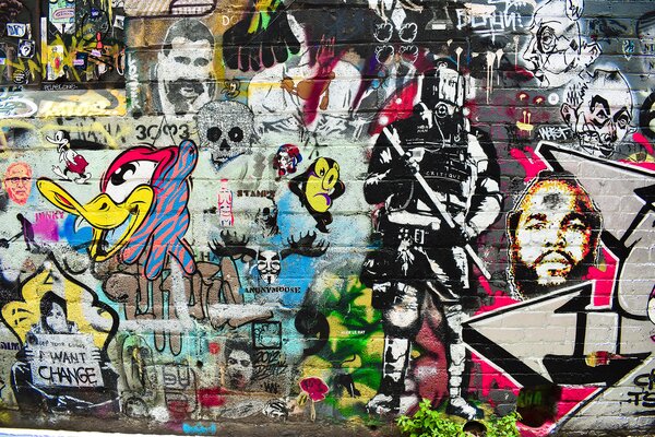 Fototapeta Zeď s graffiti, Designové fototapety na zeď, Populární fototapety, u12434 - Tapeko.co.cz