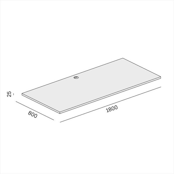 Samostatná pracovní deska BLOCK, 1800 x 800 x 25 mm, dub přírodní