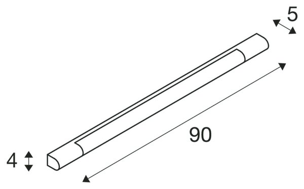 BIG WHITE SLV TRUKKO 90, nástěnné svítidlo, LED, 3000K, chrom/bílé, V 90 cm, vč. ovladače LED 149772