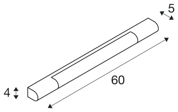 BIG WHITE SLV TRUKKO 60, nástěnné svítidlo, LED, 3000K, chrom/bílé, V 60 cm, vč. ovladače LED 149762