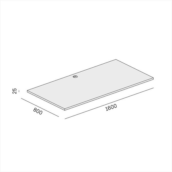 Samostatná pracovní deska BLOCK, 1600 x 800 x 25 mm, dub přírodní