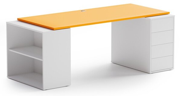 Samostatná pracovní deska BLOCK, 1600 x 800 x 25 mm, oranžová