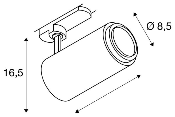LA 1006117 NUMINOS® ZOOM M DALI 3fázový spot bílý 20W 3000K 15-60° - BIG WHITE (SLV)