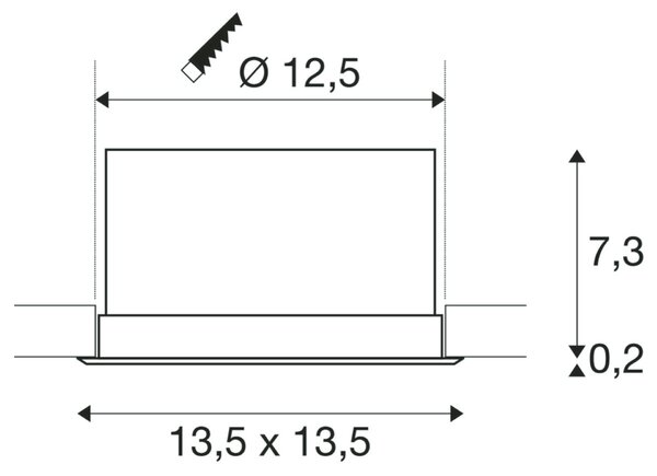 BIG WHITE SLV VERLUX, vestavné svítidlo, LED, 3000K, bílé matné, D/Š/H 13,5/13,5/7,5 cm, 20W 112692