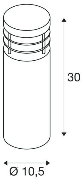 BIG WHITE SLV VAP SLIM 30, venkovní stojací lampa, TC-TSE, IP44, nerezová ocel kartáčovaná, pr./V 10/30 cm, max. 20 W 230063