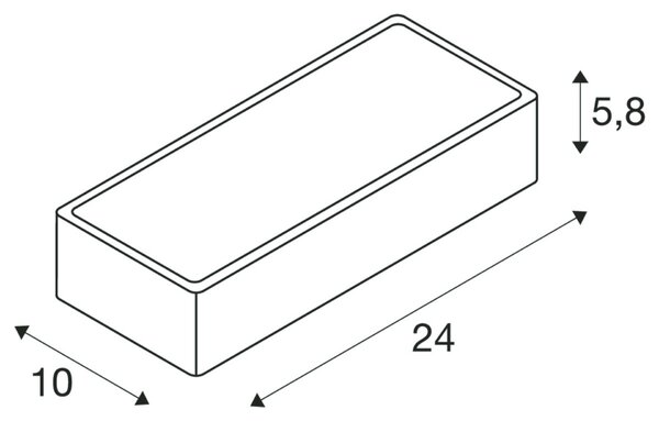 BIG WHITE SLV WL 149 R7S, nástěnné svítidlo, QT-DE12, obdélníkové, up/down, bílé matné, max. 60 W 149471