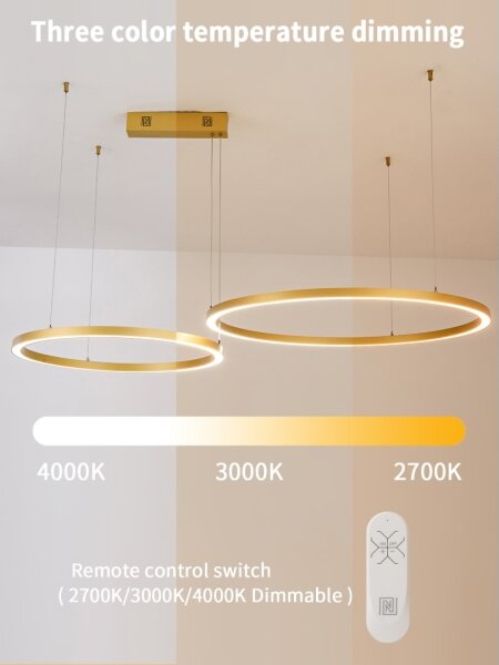 Immax NEO 07218L - LED Stmívatelný lustr FINO 93W/230V 60/80cm zlatá Tuya+DO